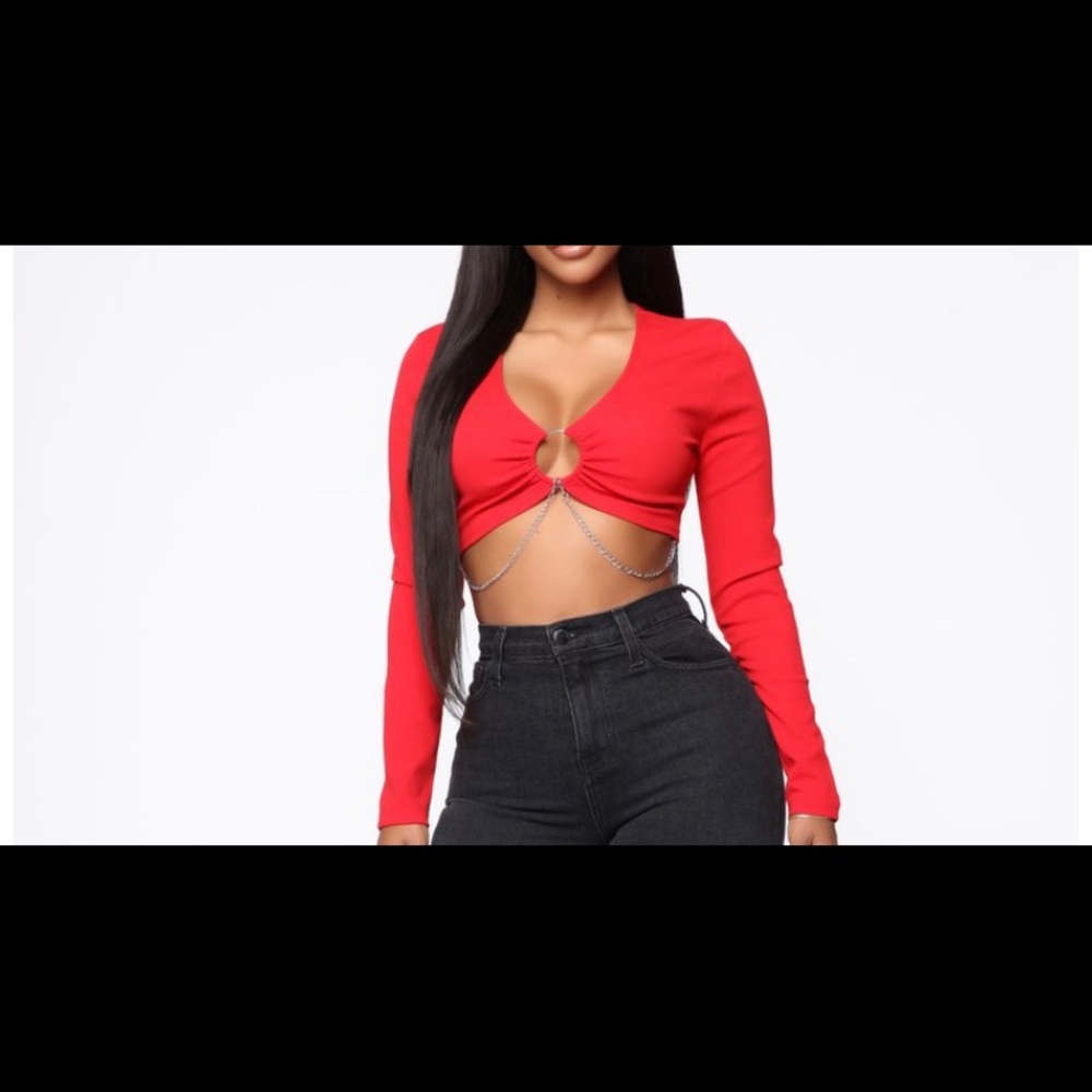 Red Crop top